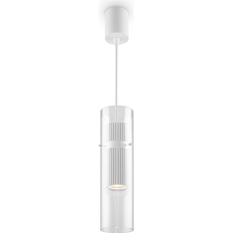 Maytoni Dynamics Lampadario moderno sottile a sospensione bianco con paralume in vetro 1xGU10 (1/3)