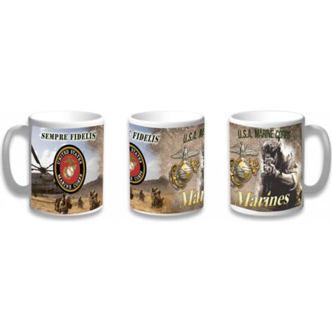 Keramiktasse Barbaric Modell Marines, Größe 9,6 cm, Druck 360º, Präsentation im Karton