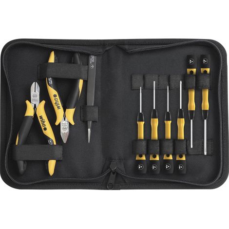 Wiha Set di utensili ESD Pinze, giravite, pinzetta, 10 pz., con custodia a libro (43994) (1/2)
