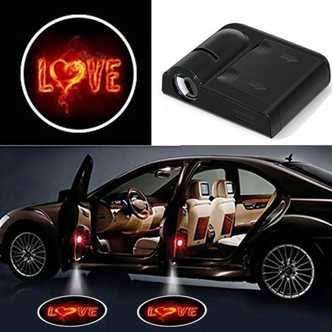 (3600 lm - 11) Lampe de bienvenue lumineuse pour portière de voiture, projecteur laser universel sans fil, éclairage d'ambiance LED décoratif pour véhicule. (1/4)