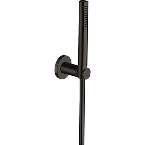 KIT APPLIQUE + DOUCHETTE MONOJET + FLEXIBLE CHROME NOIR - CRISTINA ONDYNA PD64272