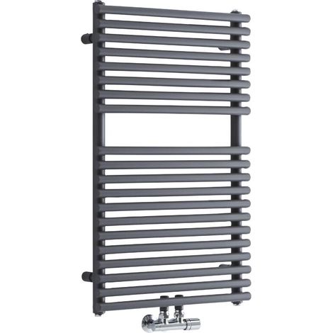 Sèche-Serviettes à Raccordement Central – Anthracite – 83.5 x 50cm – Magera (1/5)