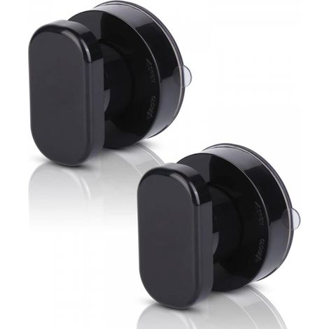 Poignée de porte à ventouse : lot de 2 poignées à ventouse puissante pour baie vitrée, idéale pour les armoires, les portes vitrées, les tiroirs et les abattants de toilettes (noir). (1/5)