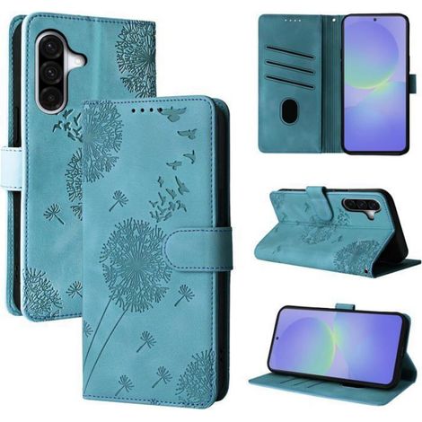 Coque pour Samsung Galaxy A37 5G Pissenlit Housse en Cuir PU Étui à Fermeture Magnétique Portefeuille Étui à Rabat Bleu (1/5)