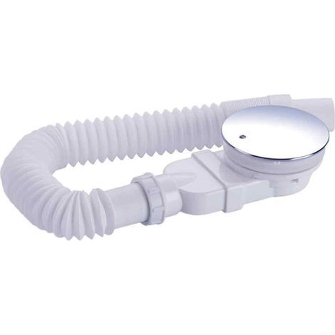 Receveur de douche 90 mm, extra plat, auge de douche, bonde avec système anti-odeurs, filtre cheveux, flexible, couvercle chromé, mo (1/5)