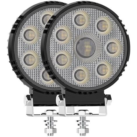 2 x LED Work Light 25W 4 Inch Round 2400LM 12V 24V IP67 for Trucks (1/5)