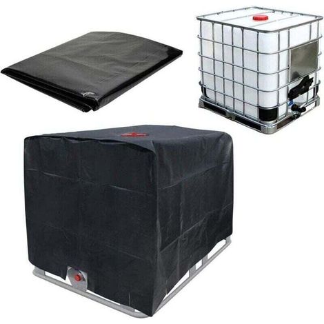 Housse pour mobilier de jardin, XU, Couvercle De Réservoir d'eau Bâche De Protection IBC- Noir- pour Cuve 1000L -bâche Couverture Réservoir IBC-Tissu Anti-120100116cm - KZQ (1/4)