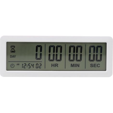 Gran temporizador digital de cuenta regresiva: 999 días para la graduación (blanco) (1/5)