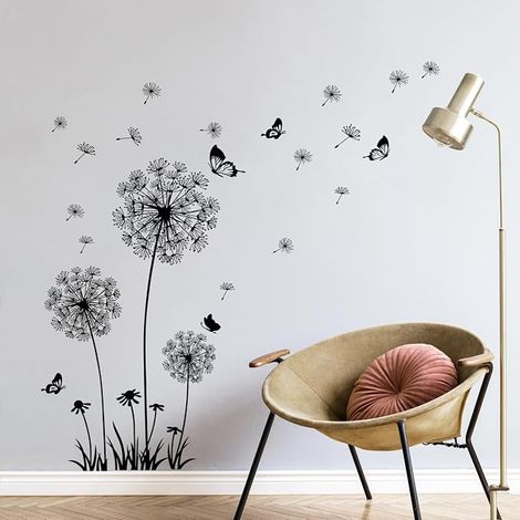 Stickers Muraux Autocollants Muraux Fleurs Noires (1/4)