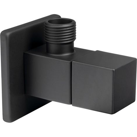 Vanne d'angle d'angle 1/2"x3/8", carrée, noir mat
