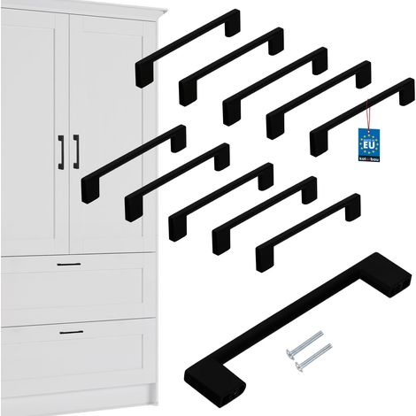 Maniglia per mobili da cucina KOTARBAU® Classica Moderna Oblunga Lunga Nero Opaco Interasse 148 MM 128 MM Set da 10
