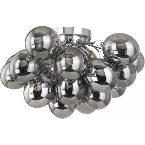 [GEBRAUCHT] B-Ware Lucande Deckenleuchte Diborah Rauchgrau Glas ø 50cm G9 Deckenlampe Lampe Leuchte