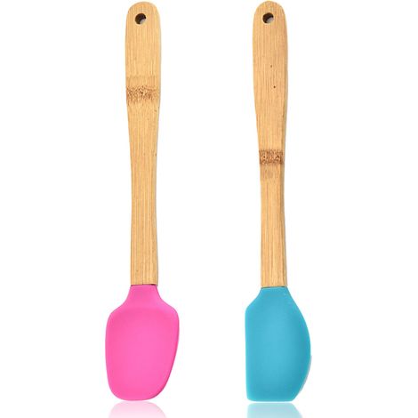 Spatule En Silicone - Tête Résistante À La Chaleur Jusqu'à 230 °C - Poignée Amovible En Bambou - Pour Bocaux, Bols Et Pâtisserie - Lot De 1 (1/5)
