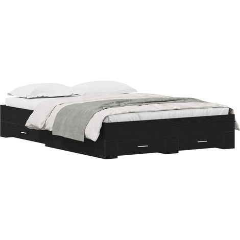 Maison Exclusive - Bettrahmen Schwarz Eichen-Optik 140 x 190 cm H