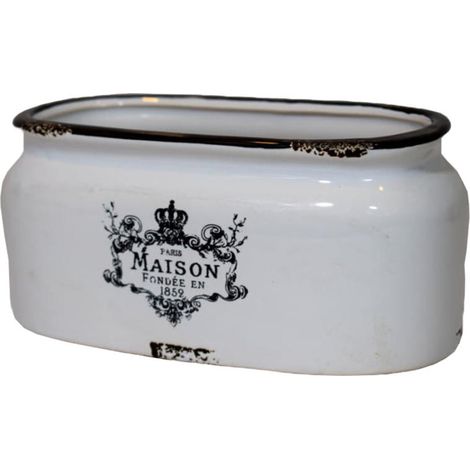 Coperchio in ceramica di colore bianco, 7,3 x 16 cm (1/2)