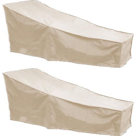wasserdichte Gartenliegestuhl-Überzüge 208x76x41cm Beige für Terrasse und Garten (1/5)