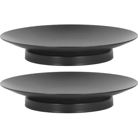 Lot de deux plateaux/porte-bougies en fer forgé noir mat, adaptés à la décoration de la salle à manger et de la cheminée. (1/5)