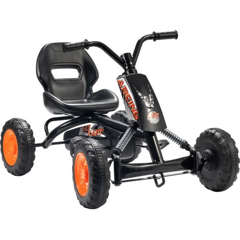 Kart à pédales pour enfants, karting enfant, avancer et reculer, pour garçons filles de 2-5 ans, 84x54x56 cm, noir