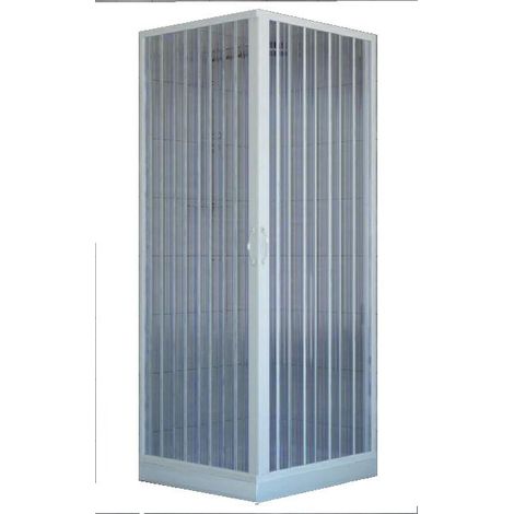 Box cabina doccia due porte in pvc bianco chiusura 90o cm 80 x 80 h 185 (1/2)