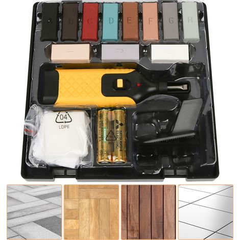 Kit de réparation stratifié 17 pièces. Kit de réparation de la cire pour les surfaces en bois et les carreaux, kit de réparation de carrelage. (1/5)