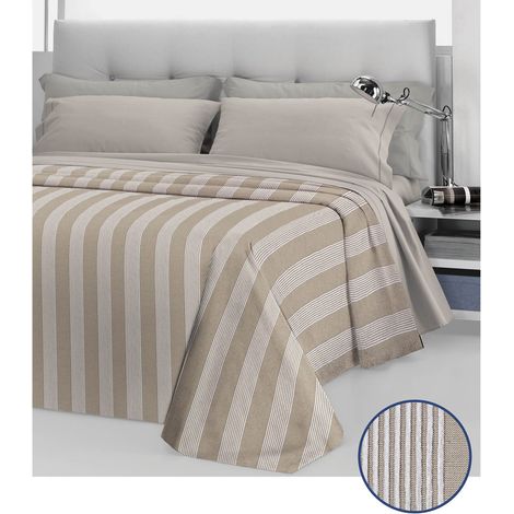 Copriletto Copritutto In Cotone Disegno Ginevra Colore Beige, misuraSingolocoloreBeige (1/2)