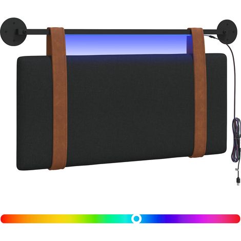 Maison Exclusive - Hängendes Kopfteil Mit LED Licht Schwarz Antik
