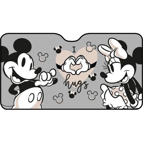 Parasole anteriore parabrezza auto Bambino Bambina Mickey Mouse 130x70cm con grafica Topolino e Minnie su fondo blu (1/5)