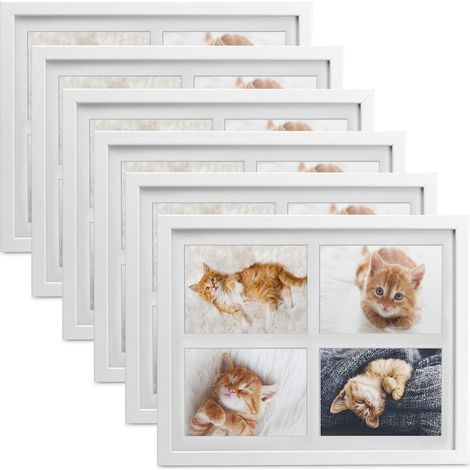 6x cadre photo collage pour 4 photos Galeria, 10x15cm, blanc (1/5)
