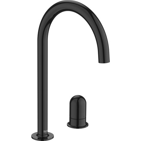 ROCA A5A3W3FCN0 NU Grifo Monomando Lavabo con Maneta de Repisa Maneta Dome Negro Titanio - ref: A5A3W3FCN0