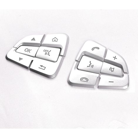12 pegatinas decorativas para botones de volante compatibles con Mercedes Benz Clase C (2014-2018), Clase V (2015-2020) y Clase GLC (2015-2019).