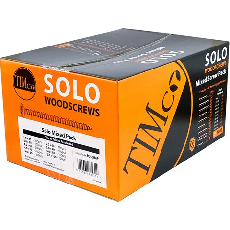 TIMCO Solo Countersunk Gold Woodscrews Mixed Box - (1/3)