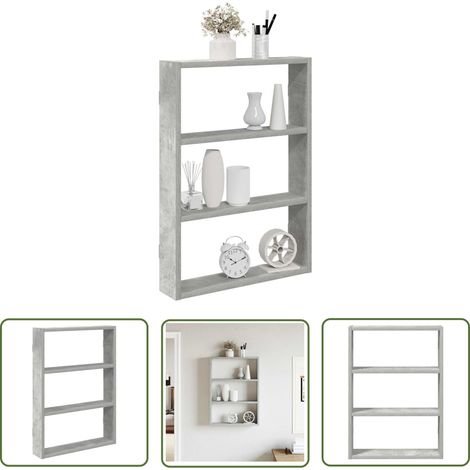 vidaXL Étagère murale gris béton 43x9x60 cm bois d'ingénierie (1/5)