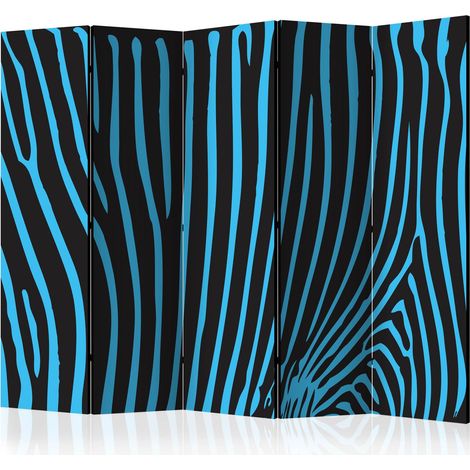 Paravento - Zebra pattern (turquoise) II [Room Dividers] - 225x172 (1/4)