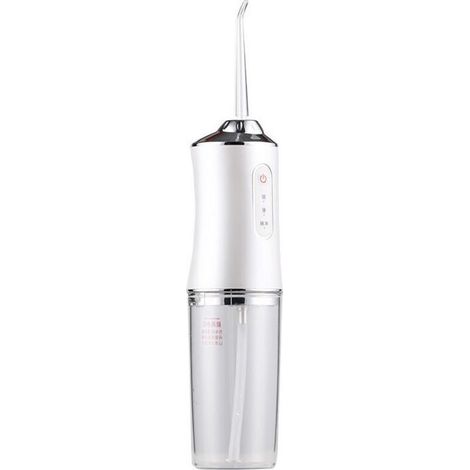Hydropulseur électrique portable, puce intelligente contrôlant avec précision la pression, buse rotative à 360 degrés, irrigateur oral – Blanc (1/5)