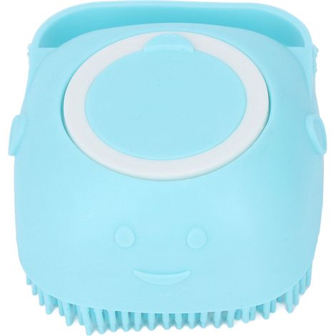 Weicher Gummibadeschwamm, Shampoo-Spender für Babys, Frauen, Männer und ältere Menschen, quadratisch, blau. (1/5)