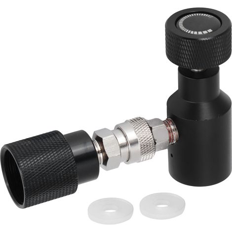 Adaptateur Recharge CO2 Ortviai Noir Aluminium Filetage W21.8-14 Raccord Rapide TR21-4 pour Bouteille Soda Club (1/5)