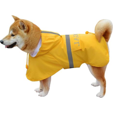 1 Manteau Chien Imperméable, Capuchon, Bandes Réfléchissantes, Ultraléger, Chiens Moyens à Grands (1/5)