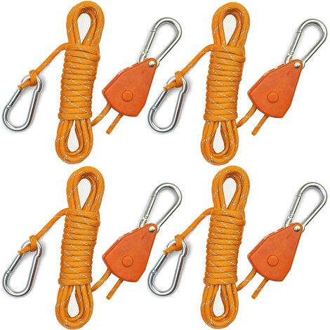 Sangle à cliquet, 4,6m, réfléchissant, orange, lot de 4