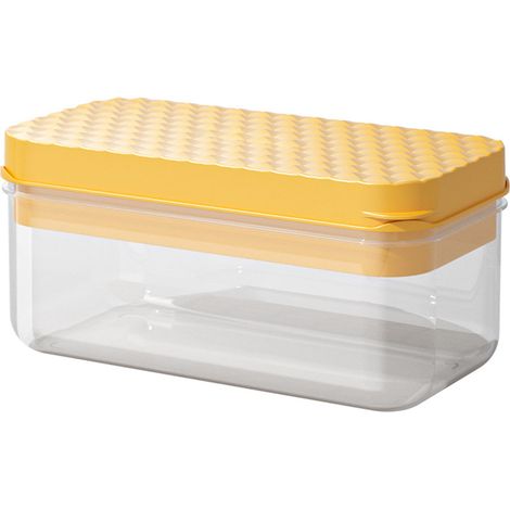 Bac à glaçons silicone 32 alvéoles avec boîte de rangement et couvercle ABS gain de place congélateur facile démoulage (1/5)