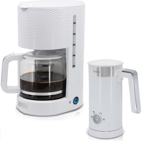 Briebe SKT1188WHT Elegance Set Cafetera Goteo 10 Tazas Café Filtro Espumador Leche Eléctrico Espuma Fría/Caliente 1000W Blanco (1/5)
