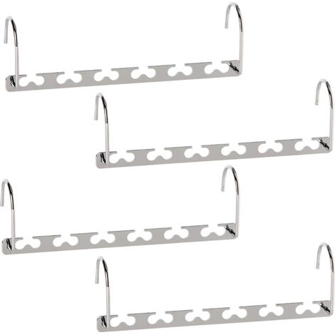 Set mit 4 stapelbaren, platzsparenden Kleiderbügeln, faltbarer Kleiderständer, Kleiderschrank-Organizer aus Metall