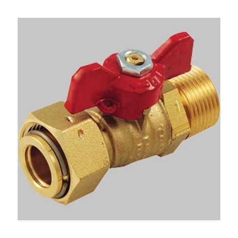 VALVOLA A SFERA DIRITTA MASCHIO CON GIRELLO - 1/2-1/2 F