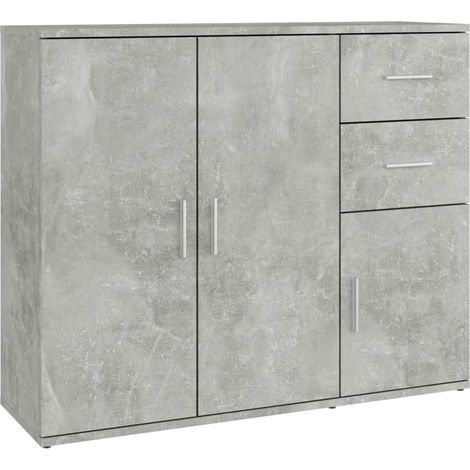 Credenza buffet cassettiera mobile contenitore organizer cucina soggiorno soggiorno 91 x 29,5 x 75 cm derivati del legno grigio 020032127