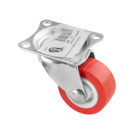 Rote Lenkrolle mit Sockel – 40 mm/15 kg, INTHER. (1/5)