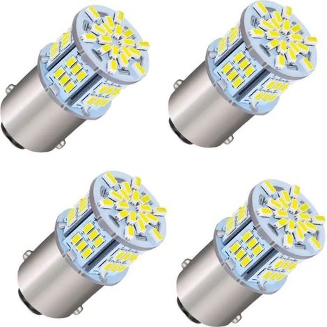 Ampoule LED Voiture, 4 Pièces 1157 Blanc 6500-7000K LED 12V P21W, Ampoules Clignotant LED pour Feu de Stop de Voiture AMPOULE PHARE (1/4)