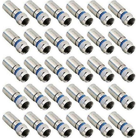 30 connecteurs à compression RG6 sans soudure pour câble RF (1/5)