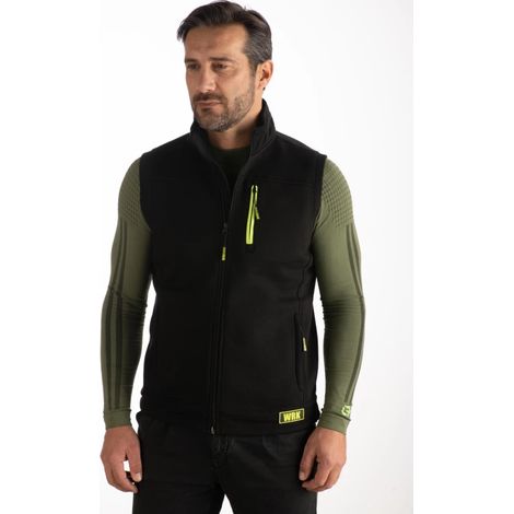 gilet da lavoro in pile wrk "wrk503" colore nero senza cappuccio, tg xxl