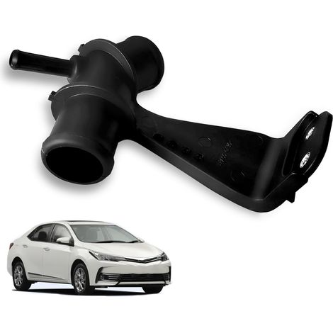 Engine Radiator Water Outlet Coolant Pipe Thermostat Housing Connector Assembly for Toyota Corolla 2009-2013 1.8L, Matrix 2009-2014 - OEM 165770T030 - Plastic Black (1/5)