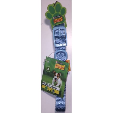 Dog collar Light blue - Size XS-S 25-40cm - QR code - Friskies Purina