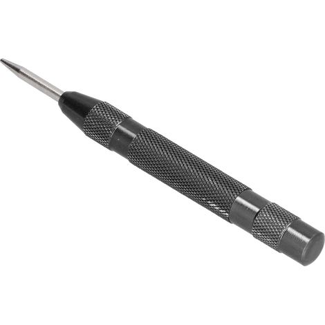 Poinçon automatique en acier trempé, positionneur de pointe amovible, force réglable, outil de poinçonnage de trou central, noir (1/5)